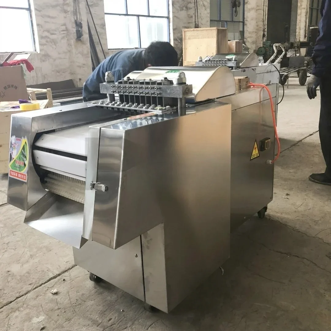 Automatic Frozen Meat Cube Cutter Machine Fish Chicken Cutting Machine Meat Cutting Blades Beef Meat Cutting Machine