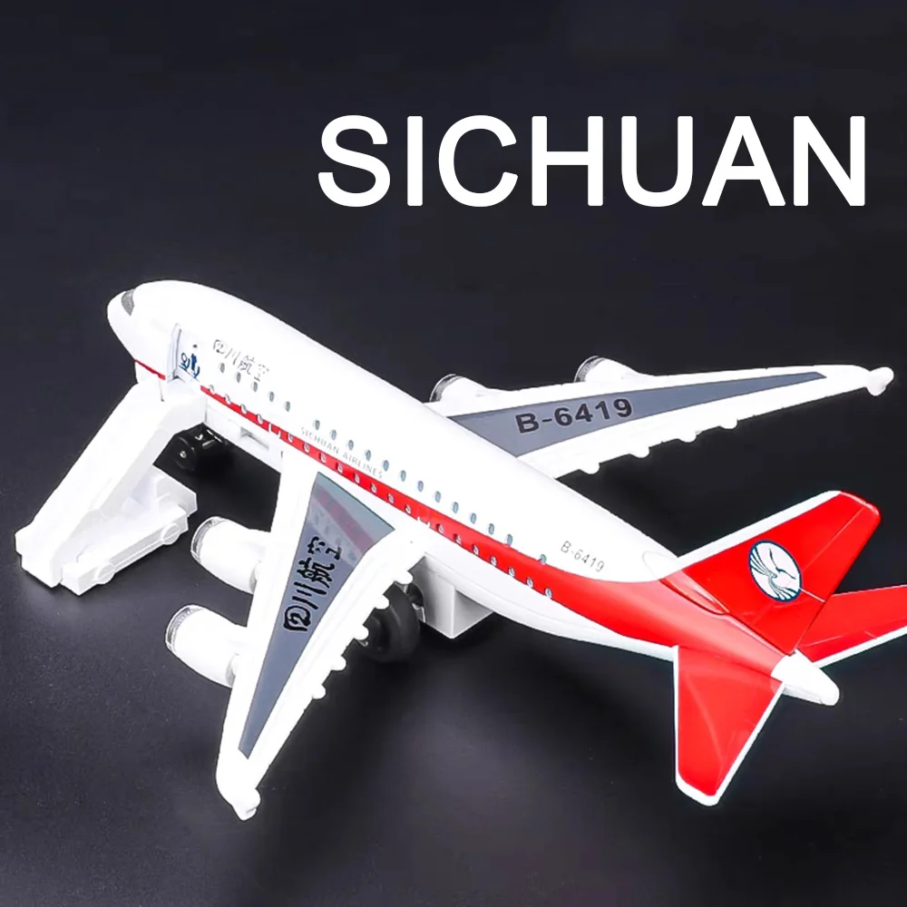 

1:32 Китай Восточный Большой Самолет Миниатюрные Модели Игрушки Сплав Литая Под давлением Дверь Можно Открыть A380 Сычуань Airlines Самолеты Подарки Для Мальчиков