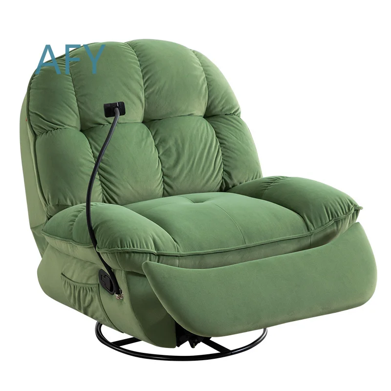 Hot Sale Swivel Recliner Sofa Chair for Living Room Leisure Comfort Soft Fabric Single Seating with Phone Holder for Home