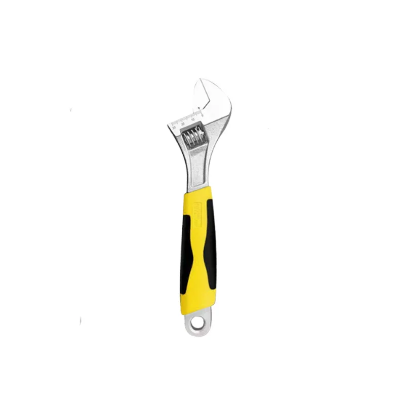 

Yellow and black double-color handle power wrench, adjustable opening for easy nut tightening