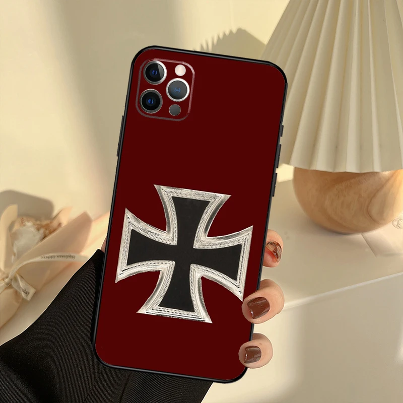 German 1870 Gott mit Uns Iron Cross Case For iPhone 11 12 13 14 15 16 Pro Max Cover For iPhone 13 12 Mini XR X XS Plus