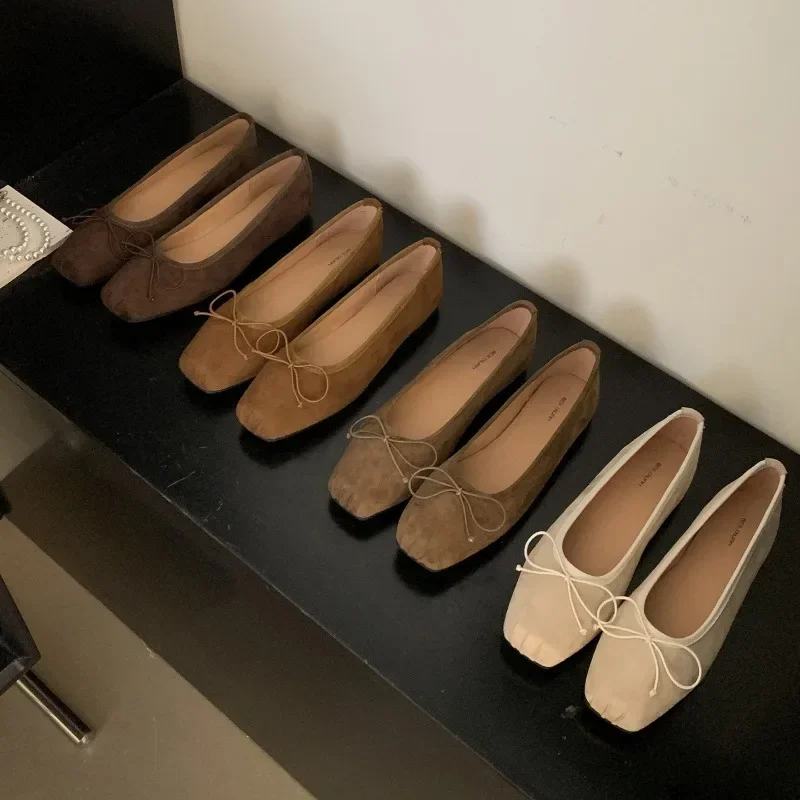 

2024, осенние новые женские туфли на плоской подошве в стиле ретро с квадратной головкой, балетки, удобные элегантные туфли Мэри Джейн в стиле Лолиты