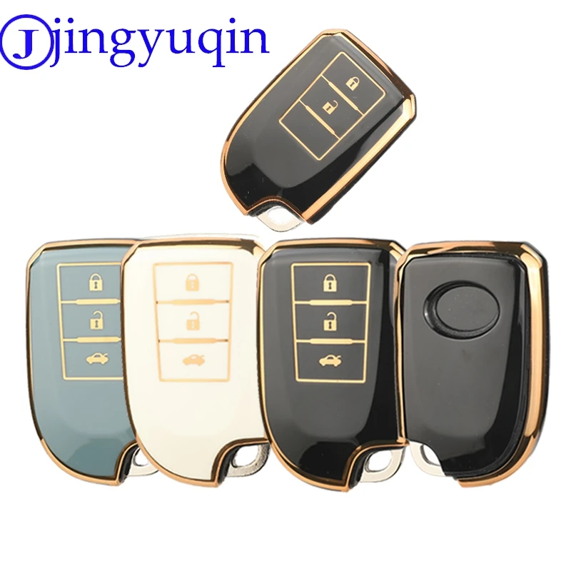 jingyuqin New Arrival TPU Car Key Shell Case Fob For Toyota YARiS CVT Holder Procted 2/3Buttons  Smart Key