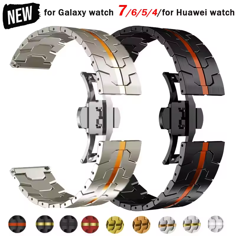 20-22-мм титановый цветной ремешок для Huawei Watch 4 Pro GT3 46 мм для Galaxy Watch7 6 4 5Pro 45 мм браслет Gear S3 для CMF Watch Pro