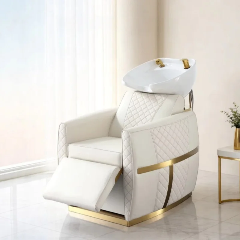 * Modern Commercial Salon Furniture Waterproof Upholstery Shampoo Chair Beauty Salon Shampoo Chair for Sale