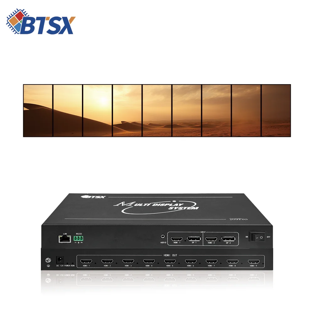 2x3 Multi-Monitor Display Expander Wider Field Vision TVwall Controller 9 Screen Any Layout Surveillance Multi-Screen Expander