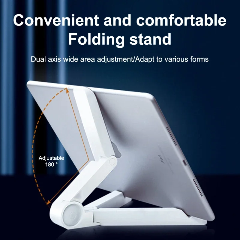 Universal Desktop Tablet Holder Folding Easy Carry Mobile Phone Fixed Stand for iPad Samsung - Portable Adjustable Support