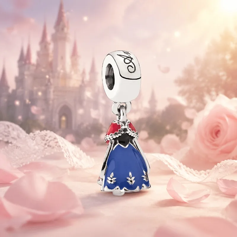 Jewelry for Womens Cartoon Princess Dress Pendant Beads S925 Sterling Silver Original Bracelets DIY Charms Festival Luxury Gift