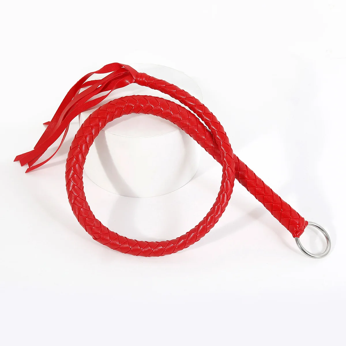 108CM PU Leather Horse Whip,Flogger Horse Riding Whip Training Crop with Iron Hoop
