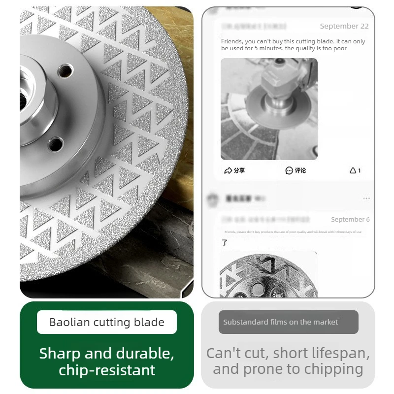 M10 Flange Joint And Double Sided Brazed Starflower Saw Grinding Disc, Brazing Diamond Cutting Marble Edging Stone Grinding Disc