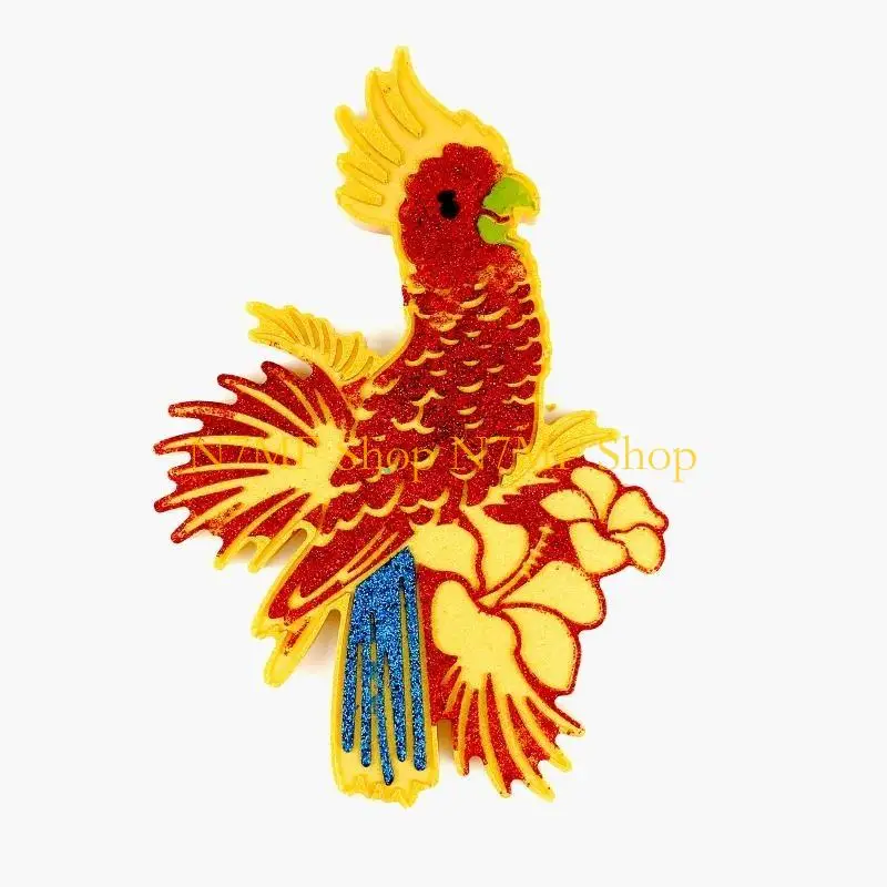 

N7MF форма для эпоксидной смолы, круглая форма в форме попугаев, форма для литья подставок, универсальный коврик для чашек, для