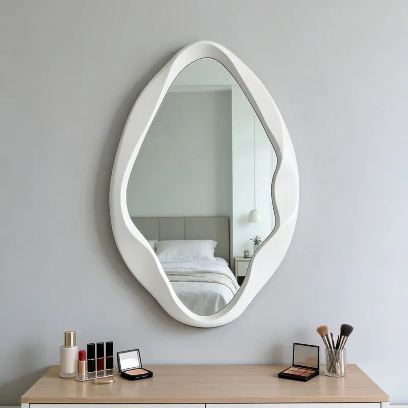 Modern Aesthetic Mirror Dressing Table Luxury Nordic Bathroom Mirror Makeup Korean Style Spiegel Wand Living Room Decorations