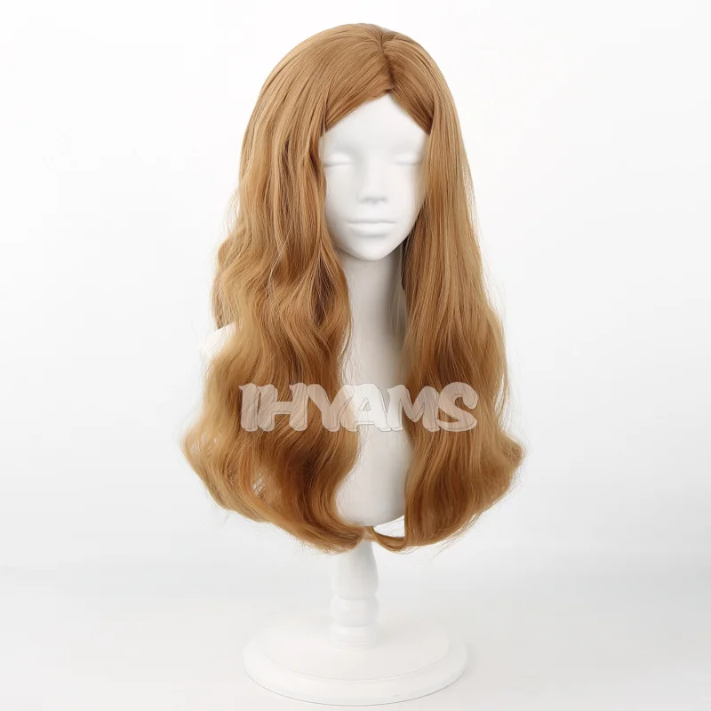 Women Blonde Wigs Cosplay 65cm Wavy Long Synthetic Hair Heat Resistant Fiber
