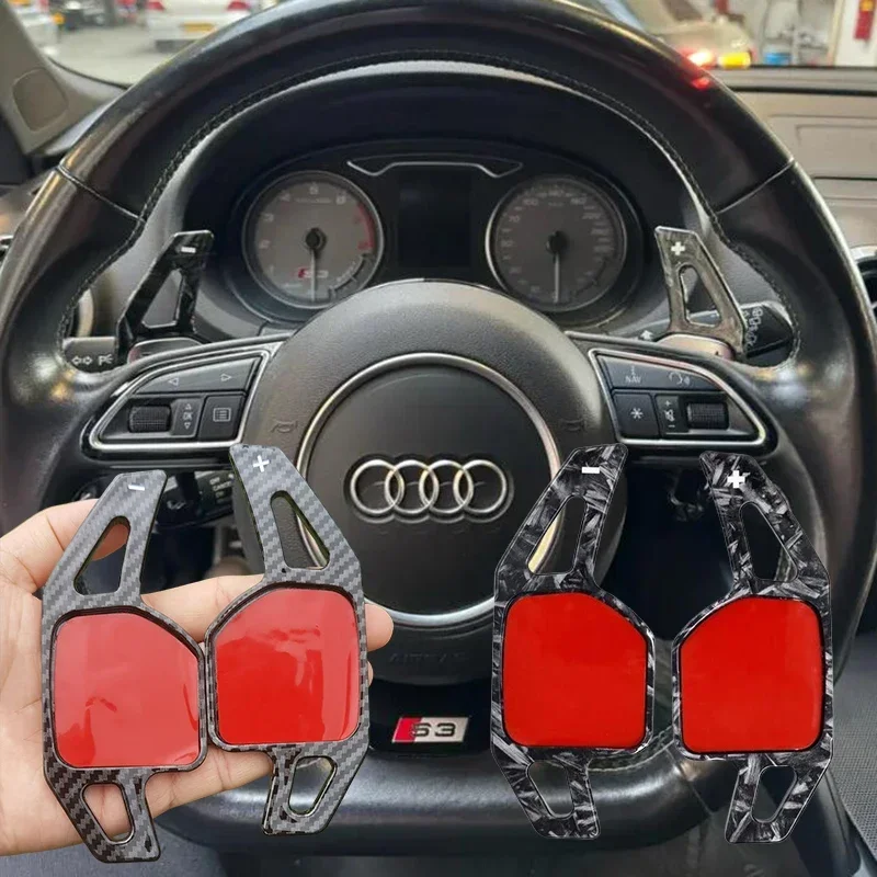 Carbon Fiber Print Steering Wheel Paddle Shifter for Audi A3 S3 8V A4 S4 A5 S5 B8.5 A6 S6 A7 S7 C7 Q5 Q7 2013 2014 2015 2016