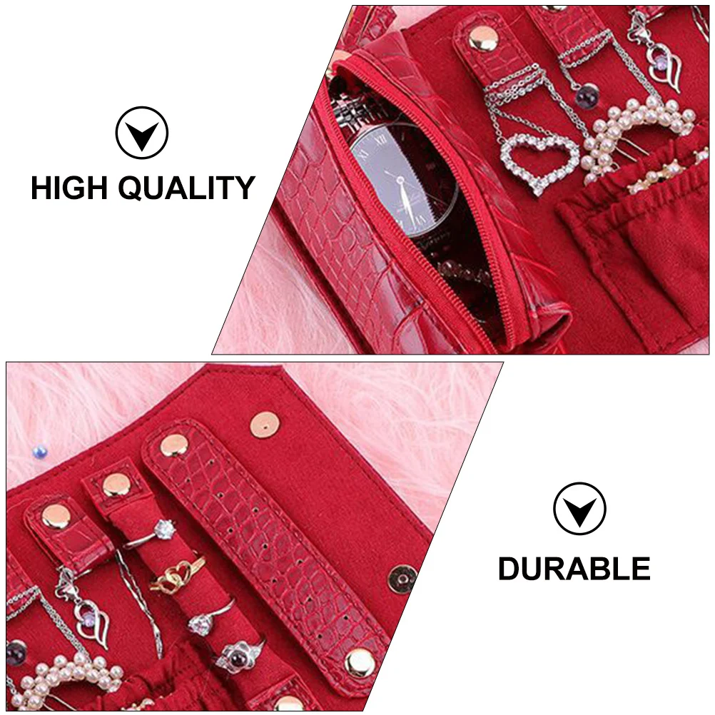 

Travel Jewelry Roll Portable Durable Jewelry Storage Organizer Case for Rings Necklaces Bracelets Necklace Roll Organizer
