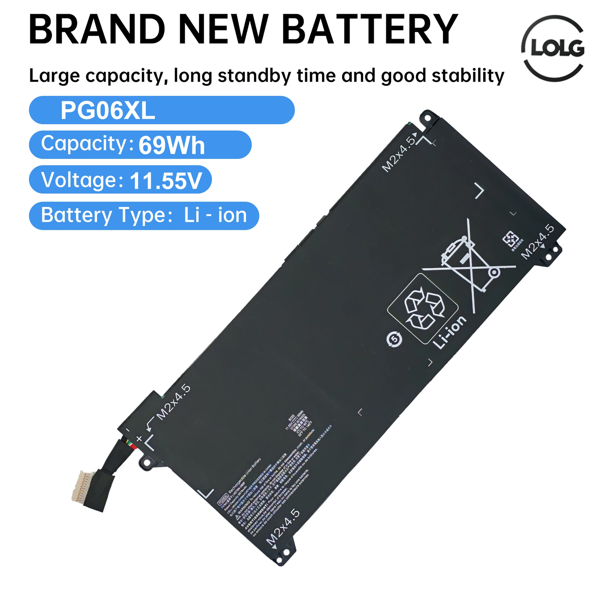11,55 V 69WH batería del ordenador portátil PG06XL para HP Omen 15-dh HSTNN-DB9F L48431-2C1 L48497-005 15-DH0006TX 15-dh0007TX 300 vendido