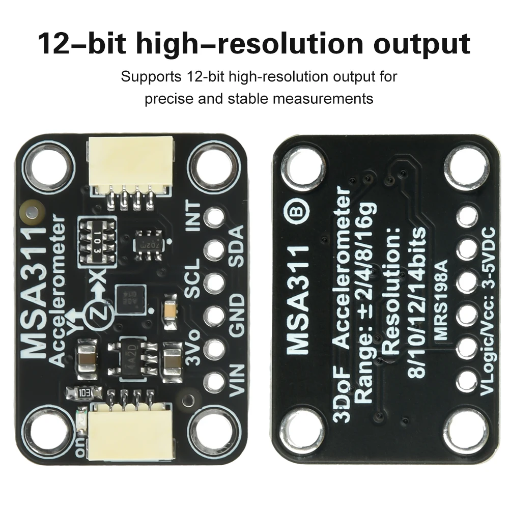 DC 3-5V MSA311 12-Bit Three-axis Accelerometer Module Compatible With STEMMA QT/Qwiic I2C Interface For IoT and Mobile Devices