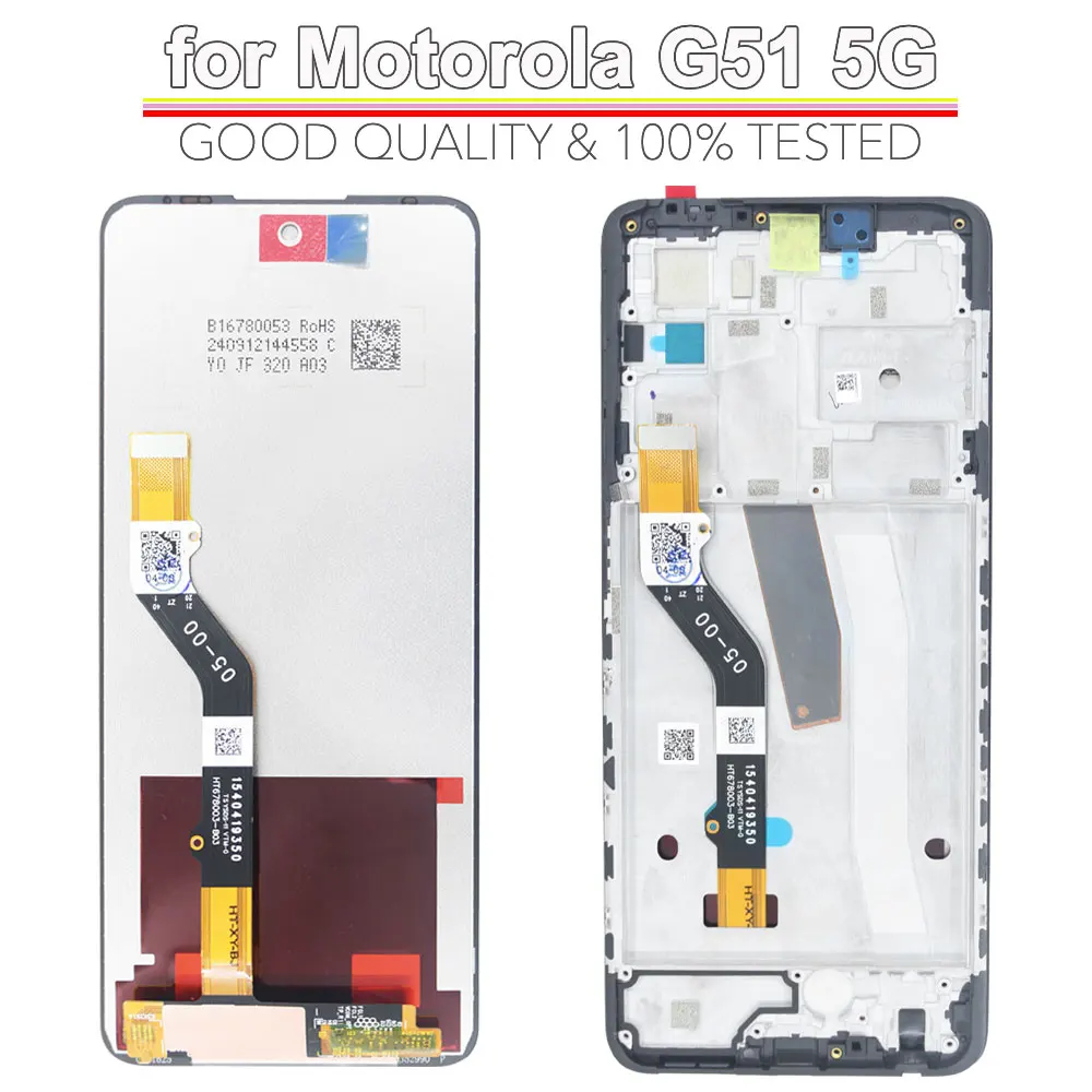 Wyświetlacz LCD z ekranem dotykowym (digitizer) z ramką do Motorola Moto G51 5G (XT2171-2, XT2171-1) - przetestowany — zdjęcie produktu 2