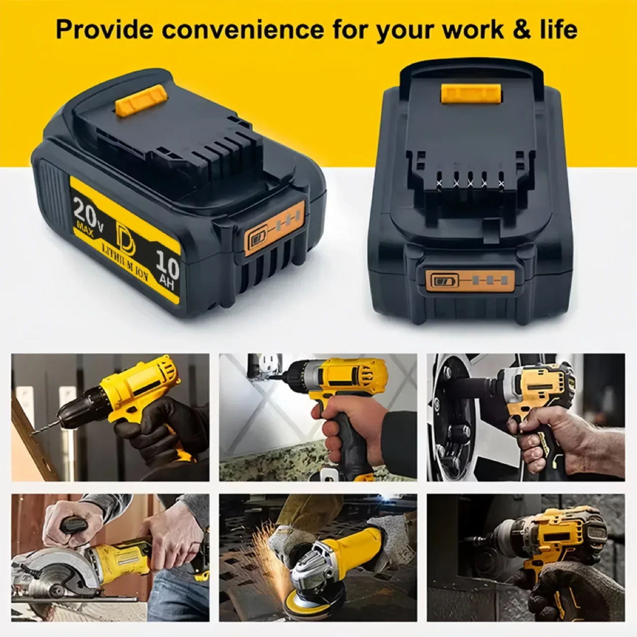 100% Original for DeWalt 20V 8.0/10.0Ah High-capacity cordless Tools Rechargeable Lithium Battery For DCF887 CB205 DCB204 DCB200