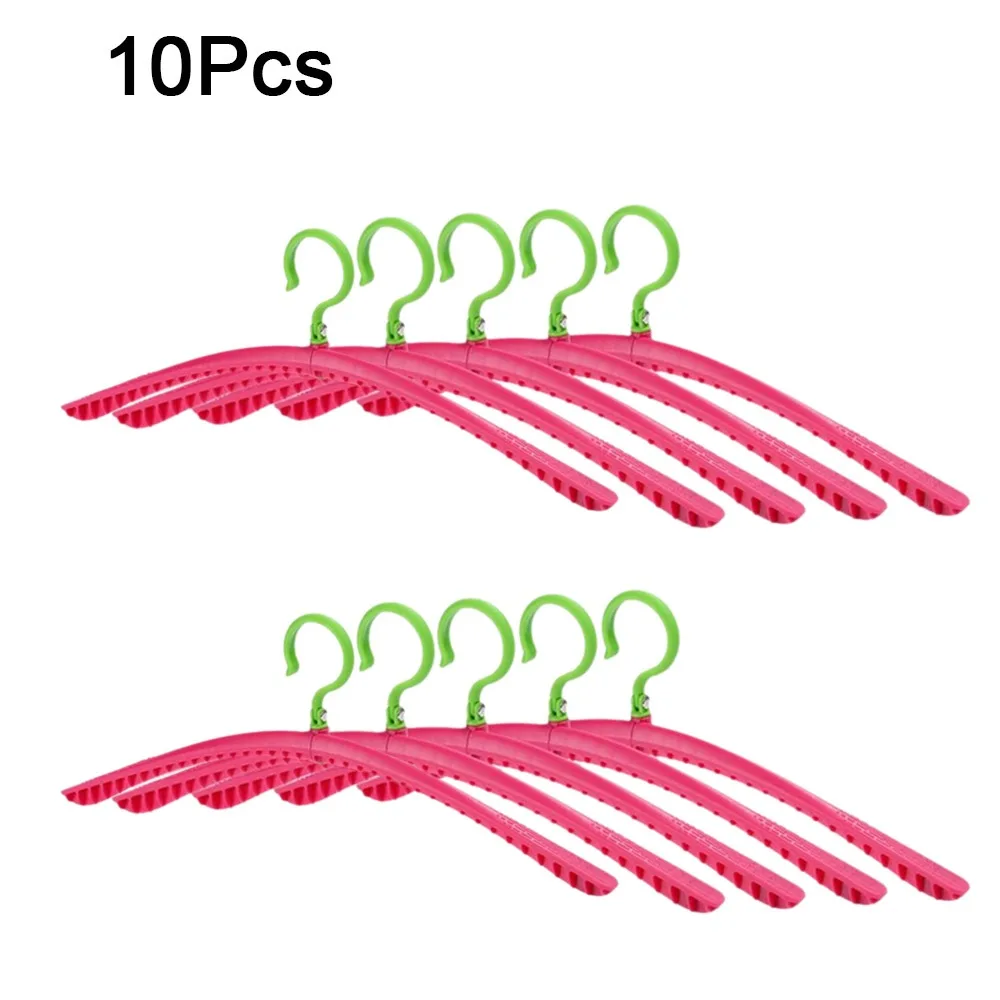 

10Pcs Dopamine Folding Clothes Hangers Anti-Slip Rotatable Clothes Drying Rack Space Saving Plastic Clothes Holders Balcony