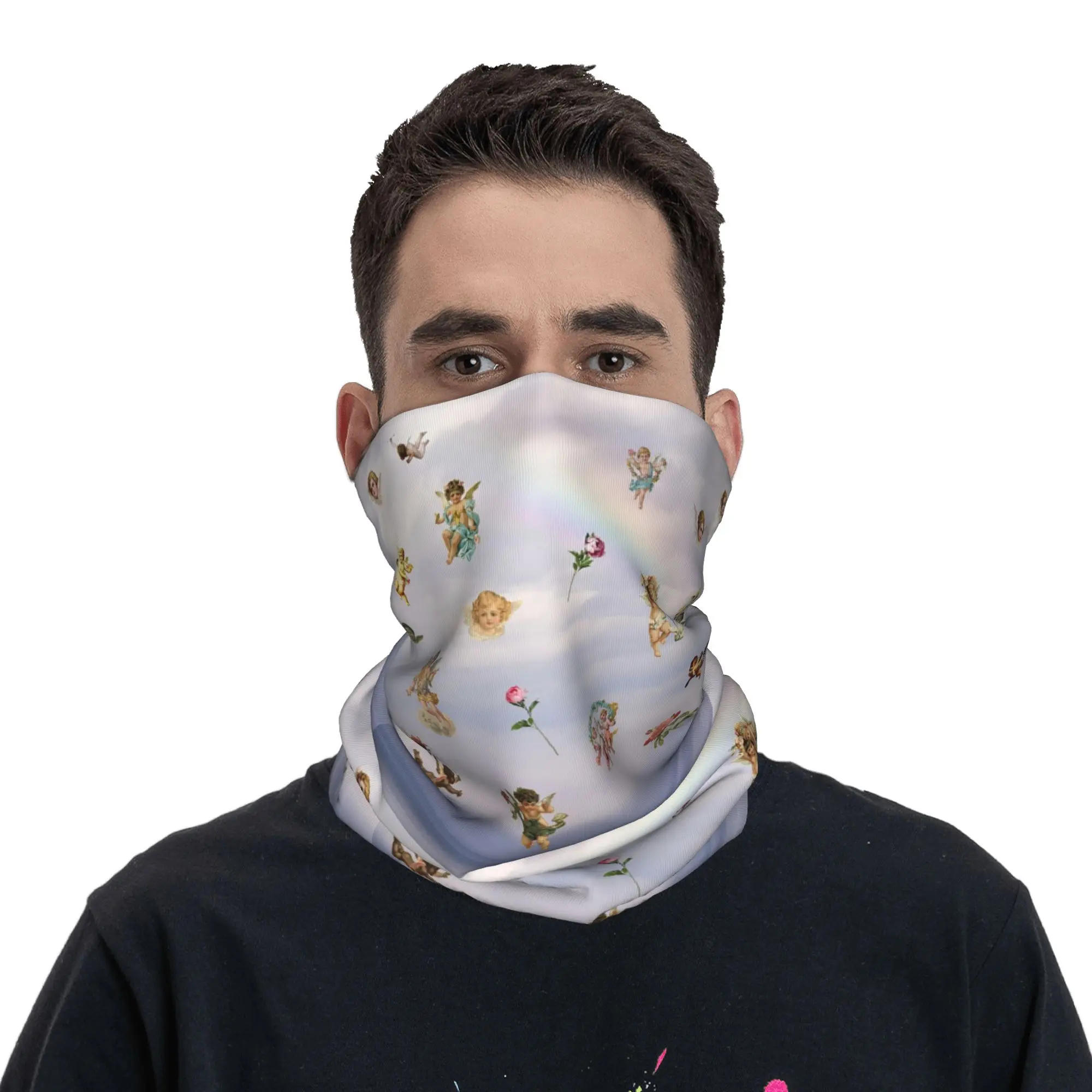 My Cherub Baby Angels Bandana Neck Cover Printed Wrap Mask Scarf Multi-use Cycling Scarf Running Unisex Adult