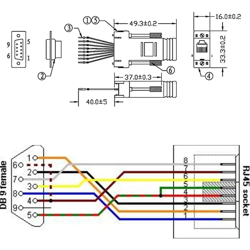 10Pcs DB9 To RJ45 M…