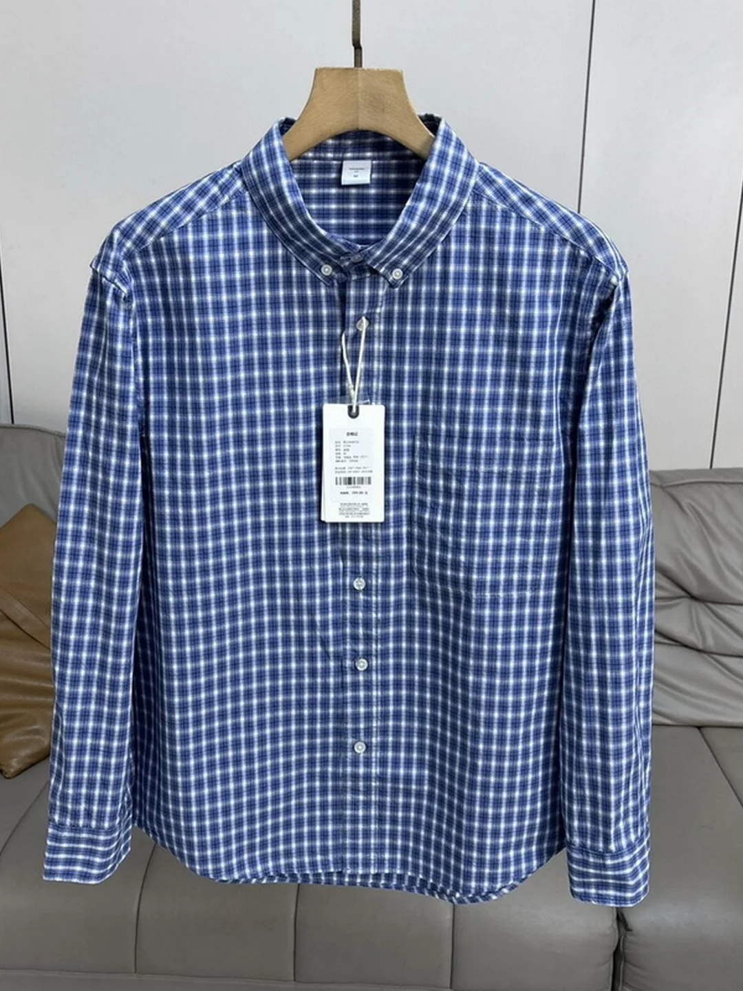 

Pure Cotton Plaid irt Casual Long Sve Turn-down Collar Men's Spring Autumn Wear Comfortable Breathable Loose Fit Coat