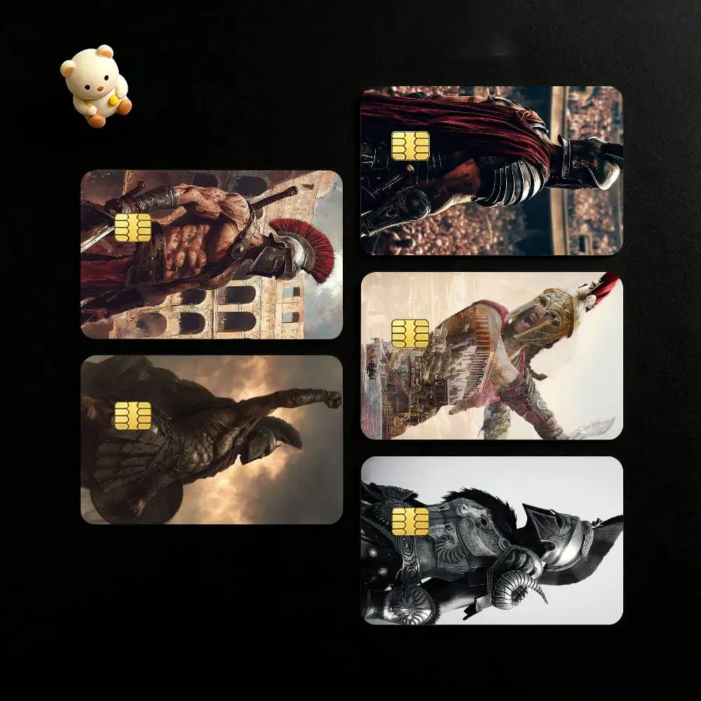 Classical Roman Gladiator Credit Card HD Stickers Small Chip Waterproof Sticker Game Card Decal Gift