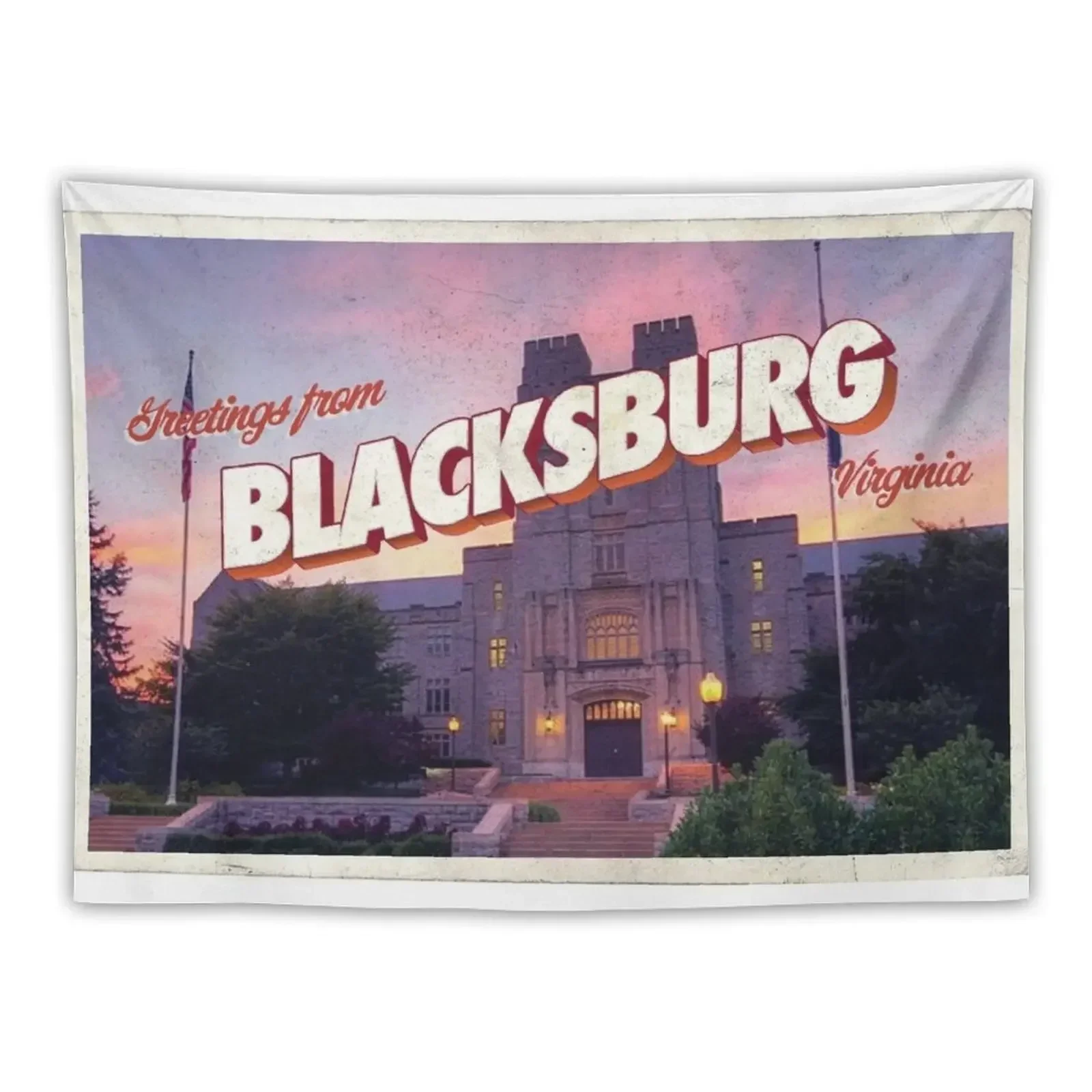 Blacksburg Sunset Postcard Tapestry Bathroom Decor Decoration Aesthetic Tapestry