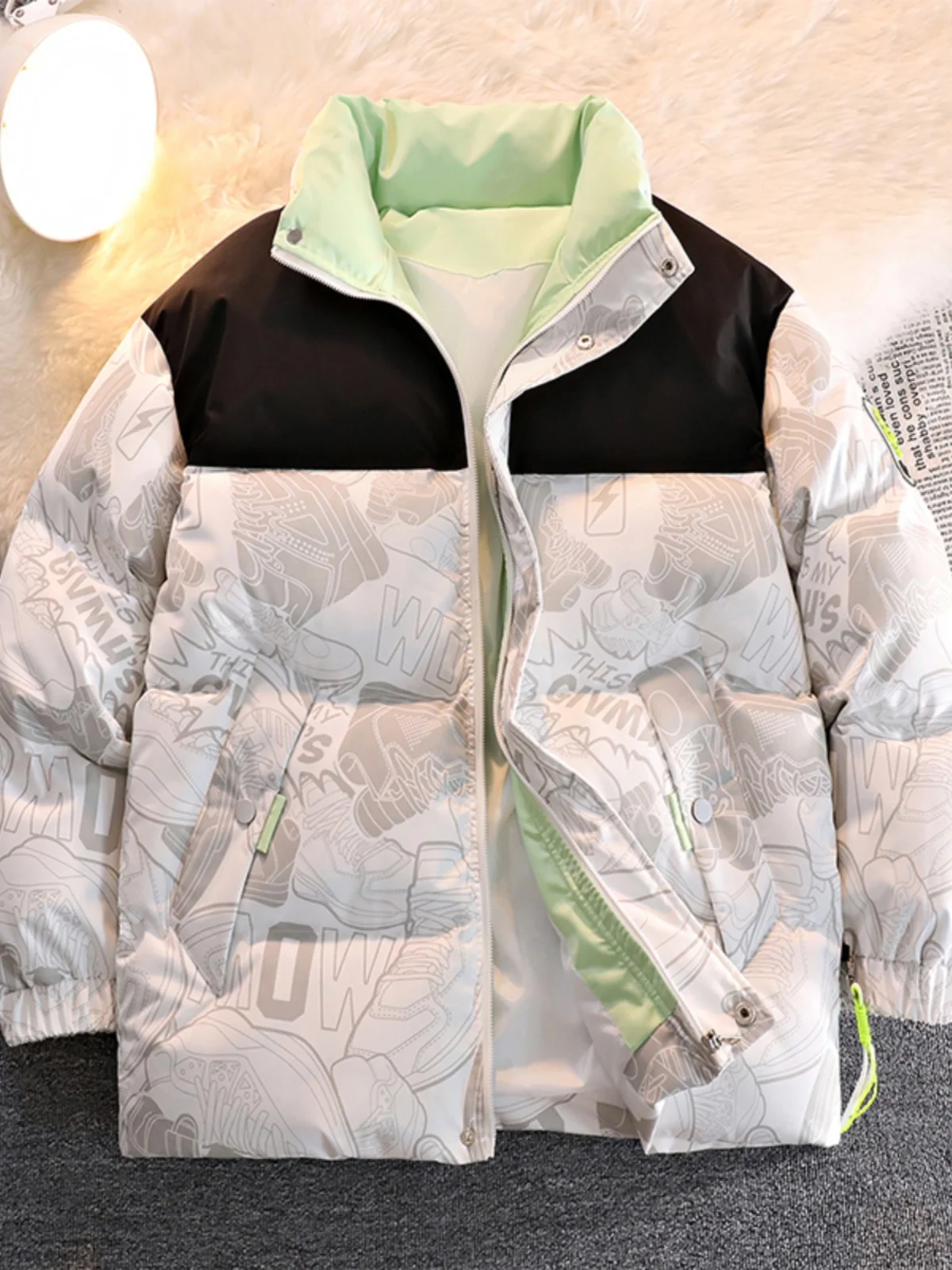 

Мужская зимняя хлопковая куртка с капюшоном, теплая, свободного кроя, в американском стиле, модная городская повседневная куртка с длинными рукавами на молнии