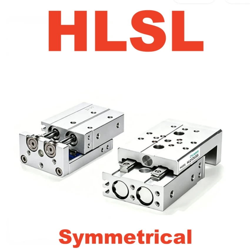 HLSL AIRTAC Type Symmetrical Slide Cylinder With Guide Rail HLSL6 HLSL8 HLSL12 HLSL16 HLSL20 HLSL25 75 100