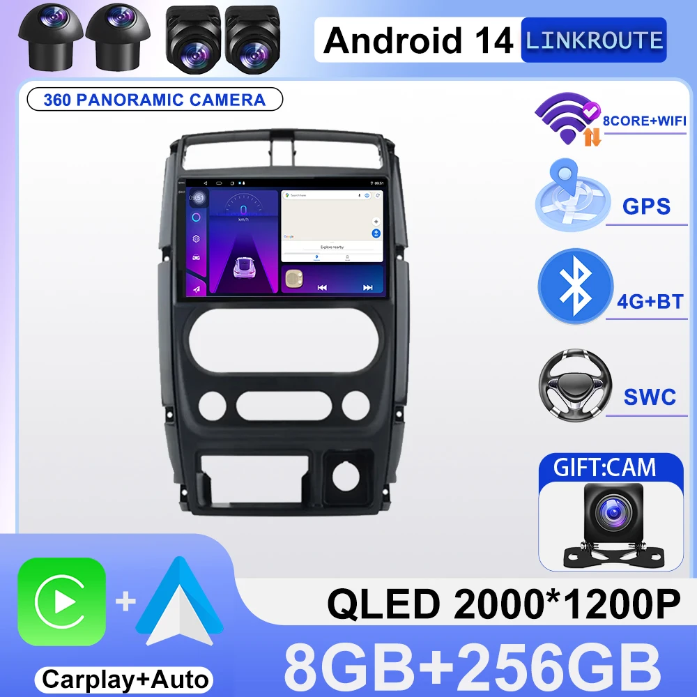 new For Suzuki Jimny 3 2005-2019 Carplay Auto Radio Stereo Multimedia Navigation Screen Android Console Center