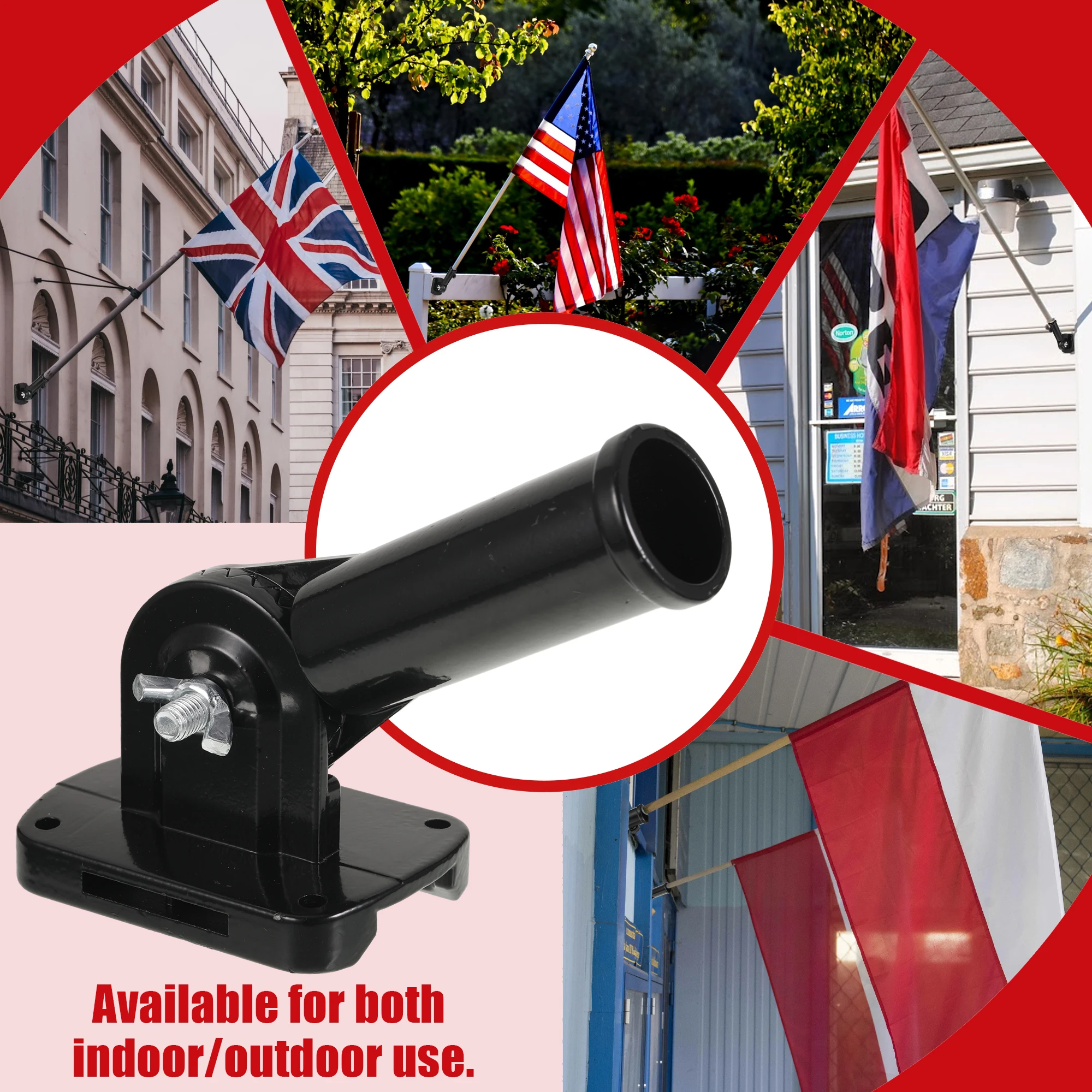 Wide Scope Of Application Flag Pole Holder Bracket Materials Easy Install Matte Aluminum