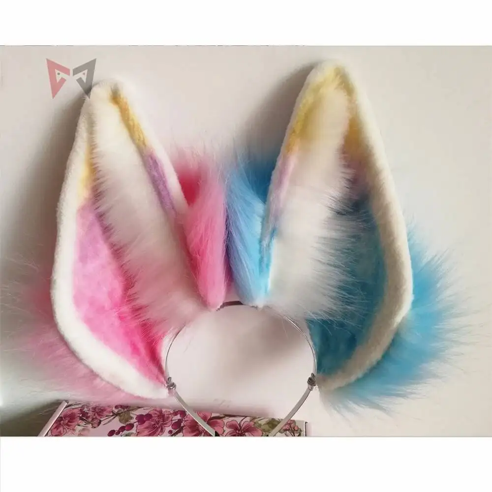 

MMGG новый цвет волк волки лисьи уши обруч для волос головной убор большой размер Лолита косплей костюм аксессуары ручная работа