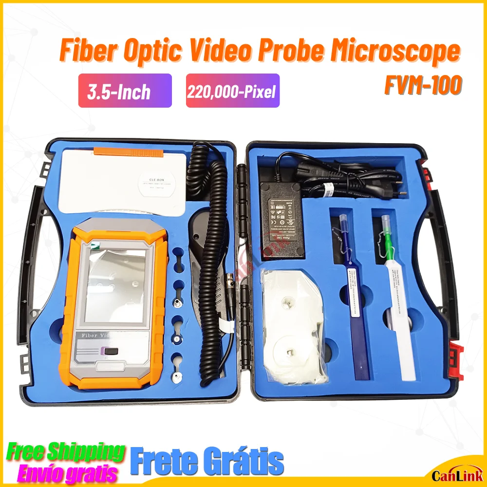 

FVM-100 Video Probe Microscope Fiber Optic End Face Inspection Detector Display Optical Cleaning Tools