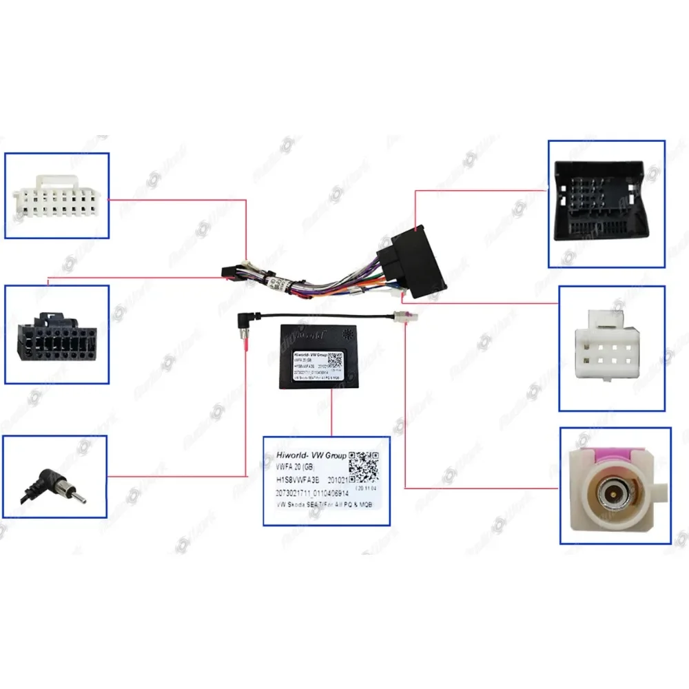 For VOLKSWAGEN BIG CONNECTOR HIGH END POWER WIRE Radio Cable 16pin Power Wiring Harness DVD GPS Android Multimedia Connector