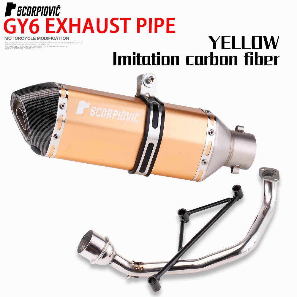 High Quality Motorcycle Exhaust Suitable for Yamaha motorcycle GY6 Front exhaust pipe modification