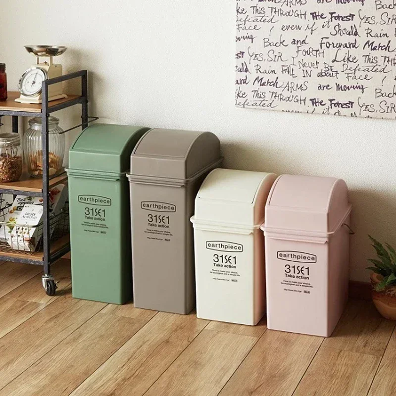 Colorful Stacking Trash Bins, Large Household Plastic Bin, Kitchen Sorting Waste Container, Modern Recycling Solution