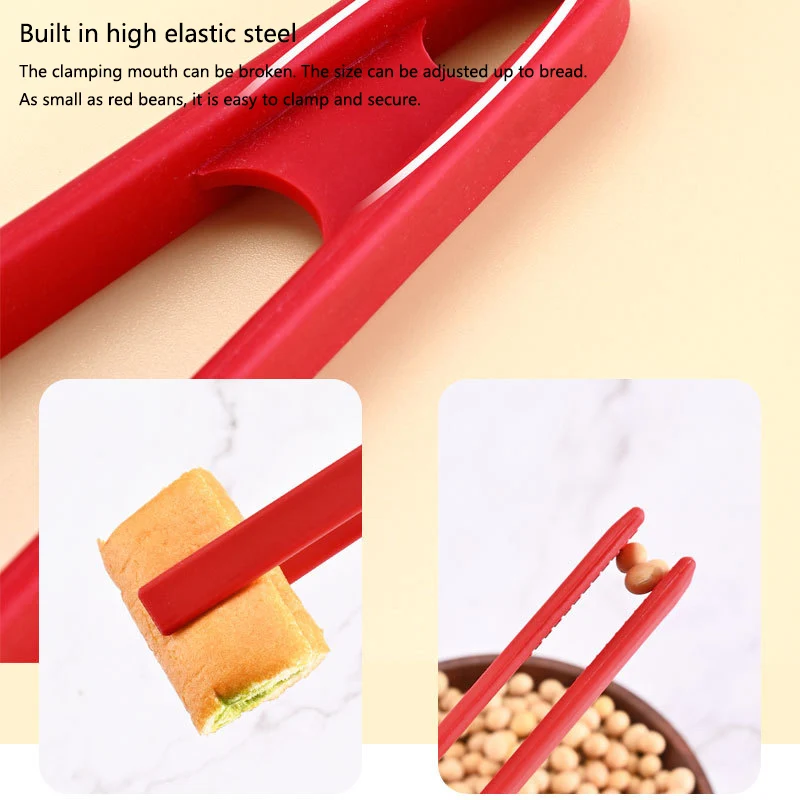 Food Grade Silicone Home Kitchen Cooking Tongs silicone Thickened Long Handle BBQ Grill Clip silicone Food Tong