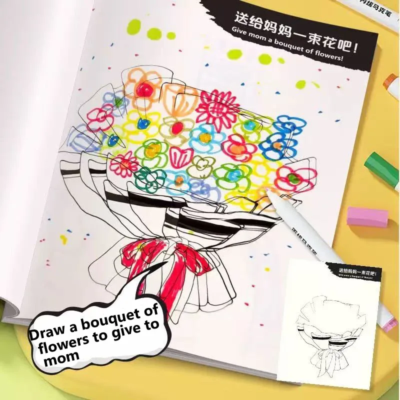 48 Pages Coloring Books My Creative Comic Picture Book Suitable for 2-6 Years Old Art Supplies Office School