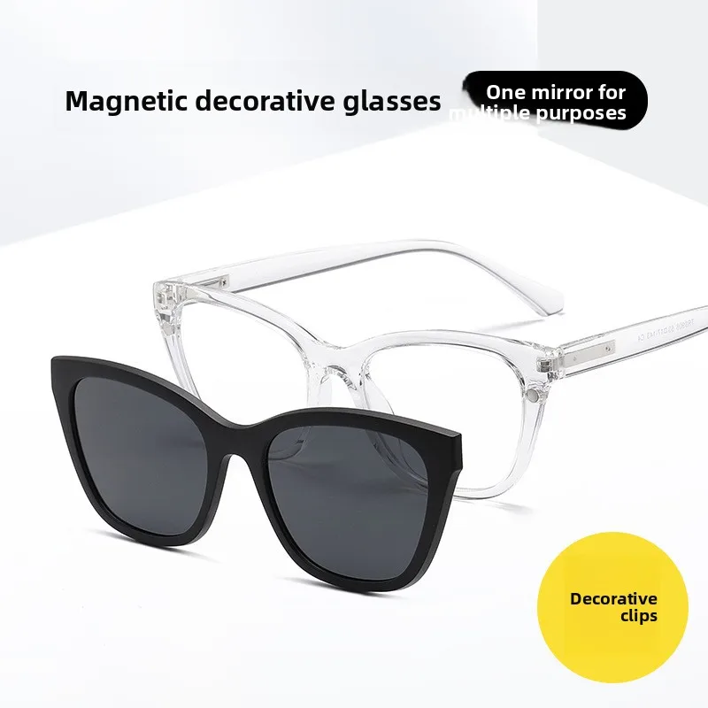 CLLOIO Classic Magnetic Clip On Anti Blue Light Reading Glasses Women Polarized TR90 Myopia Glasses Custom Prescription Eyewear