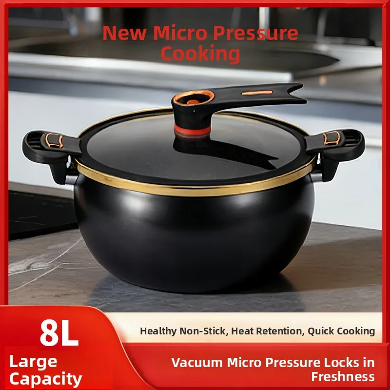 7L Enamel Micro-pressure Soup Pot with Double Ears for Home Use Meat Stew Pot Easy to Clean Durable Non-toxic And Eco-friendly