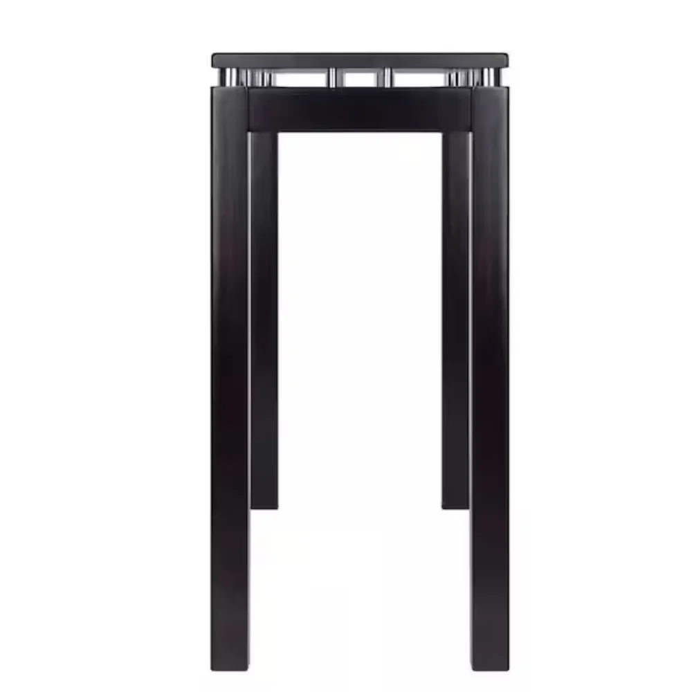 Contemporary Home Living 39.25" Dark Espresso Unique Linea Rectangular Console Table