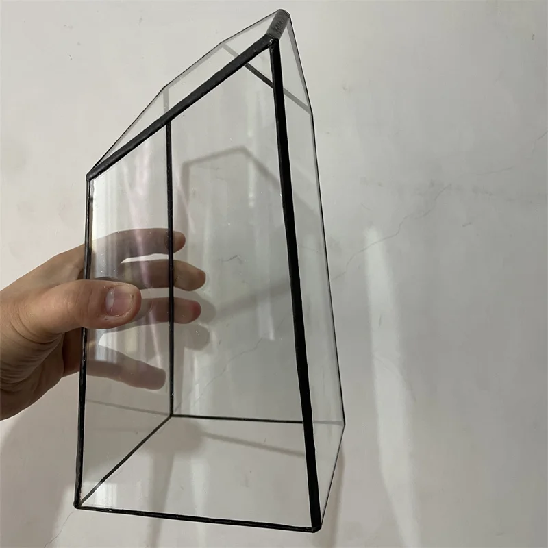Geometry Crystal Column Shape Glass The Terrarium Vase Cover,Creative Tabletop Flower Vase For Home&Wedding Decoration