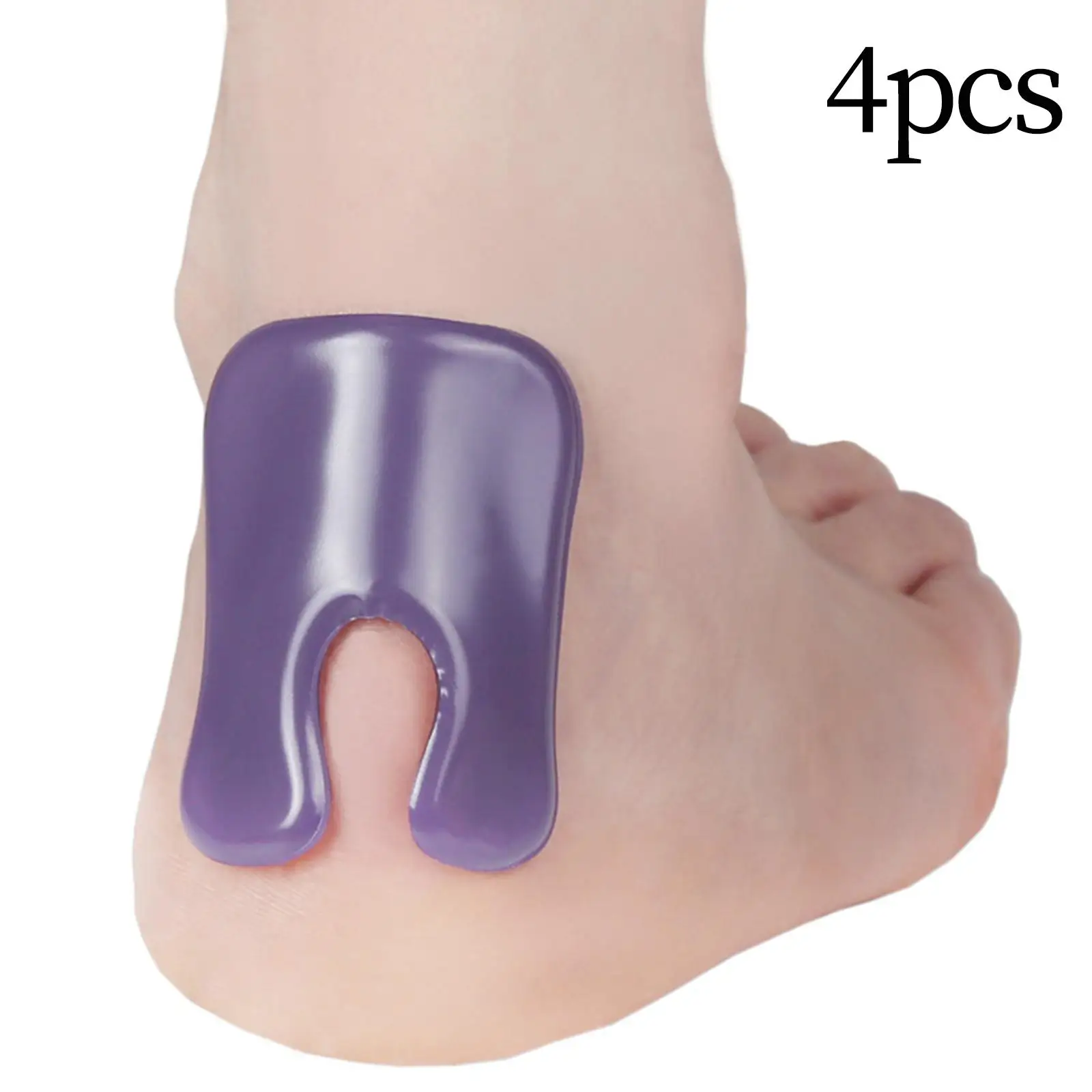 U 모양 굳은살 패드 발 쿠션, 재사용 가능 발 패드, 방수 젤, 4 개