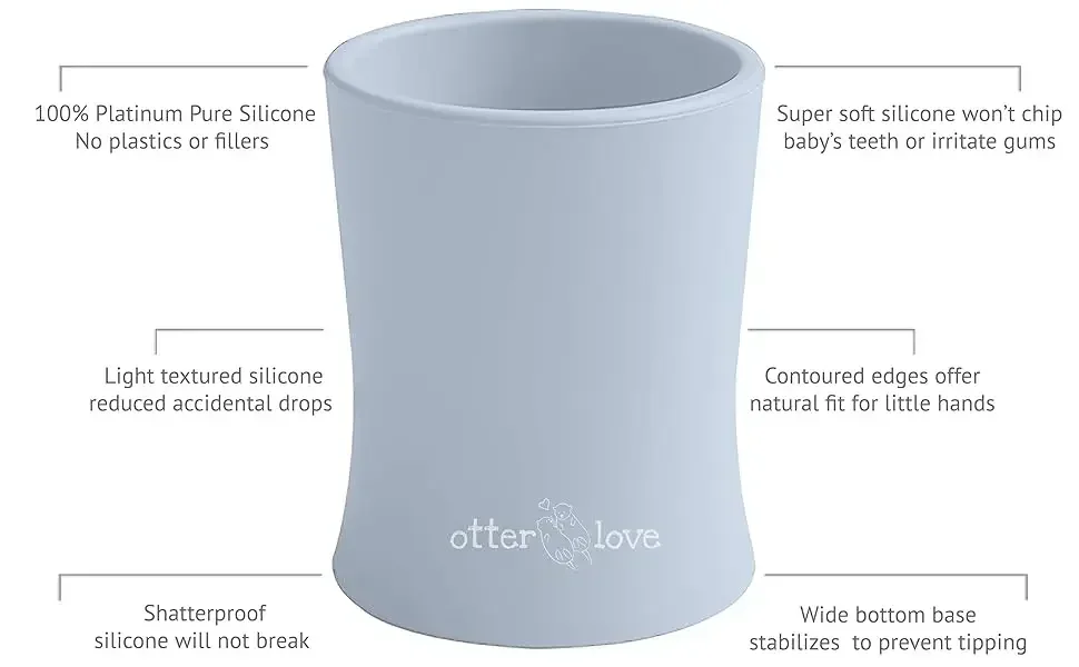 Silicone Baby Water Cup, Não-Tóxico, Fácil de Limpar, Ecológico, Copos e Pires Portáteis, Produto comestível, Presentes