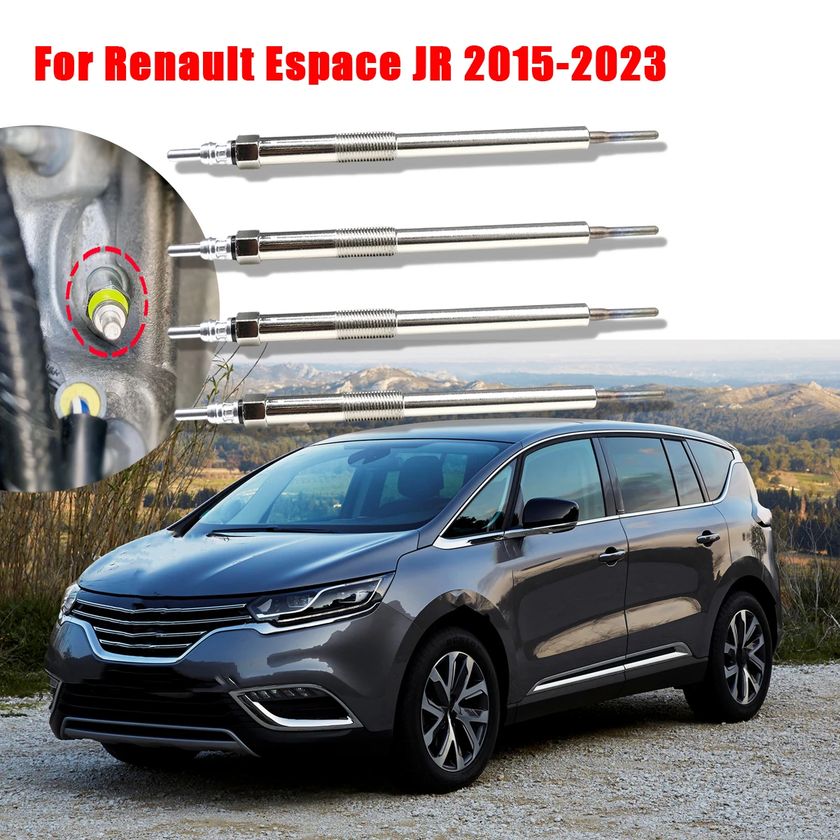 

4PCS Diesel Heater Nickel Plating Glow Plugs 4.5V 11065-1749R 110650819R For Renault Espace JR 2015 2016-2023 1.6 dCi 2.0 dCi