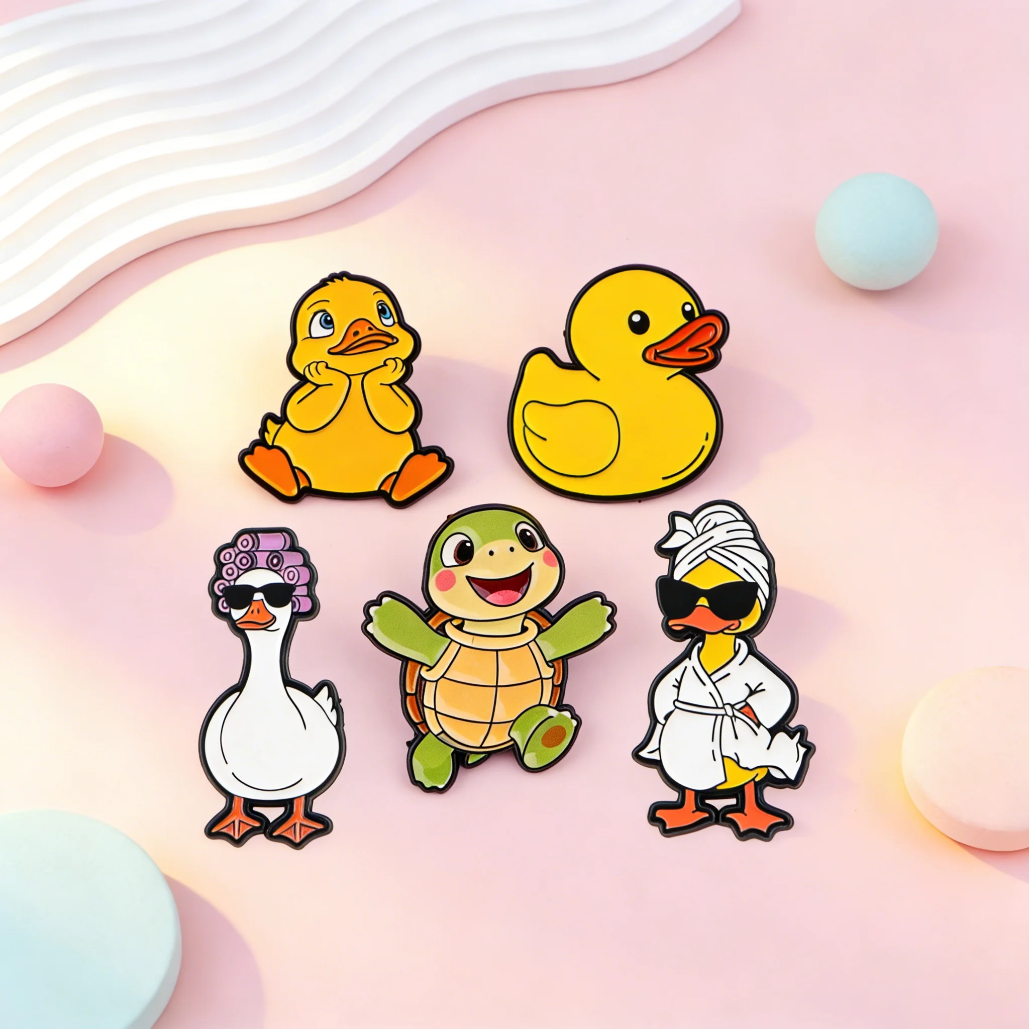 

Cute Duck Enamel Pins Cartoon Sea Turtle Brooches Badges for Backpacks Collection Gifts Couple Jewelry Cosplay Accessories