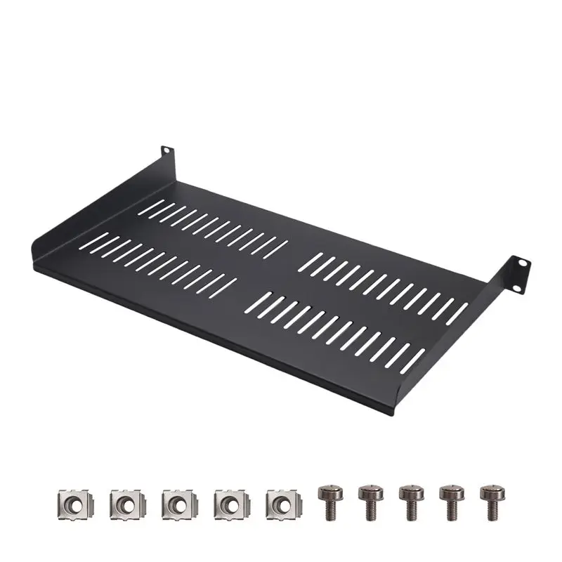 LICE-1U Server Rack Mount Shelf Vented Cantilever Tray For 19 Inch Network Equipment Rack Cabinet