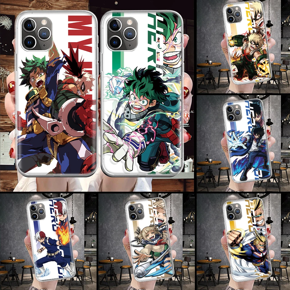 My Hero MHA Art Anime Soft Phone Case For IPhone 11 13 16 Pro MAX 15 + 14 Plus 12 Mini X XS Apple 8 7 SE Fundas Coque 11 12 13 1